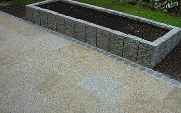 Hochbeet Granit Palisaden Terrasse Beet 