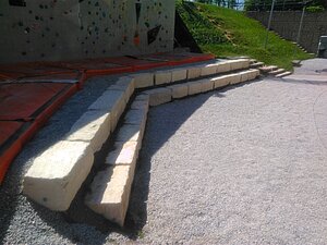 Jura Mauerblöcke Sitzblock Kalksteinmauer Stufen Mauerstufen